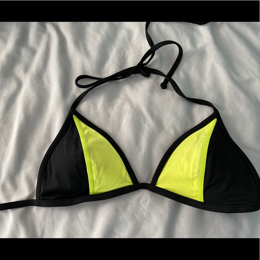 Yellow/Black Triangle bikini top